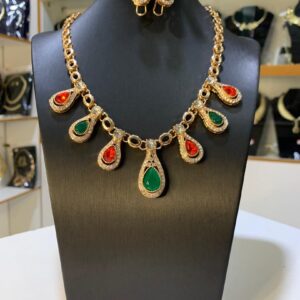 Imperial Emerald & Ruby Teardrop Set