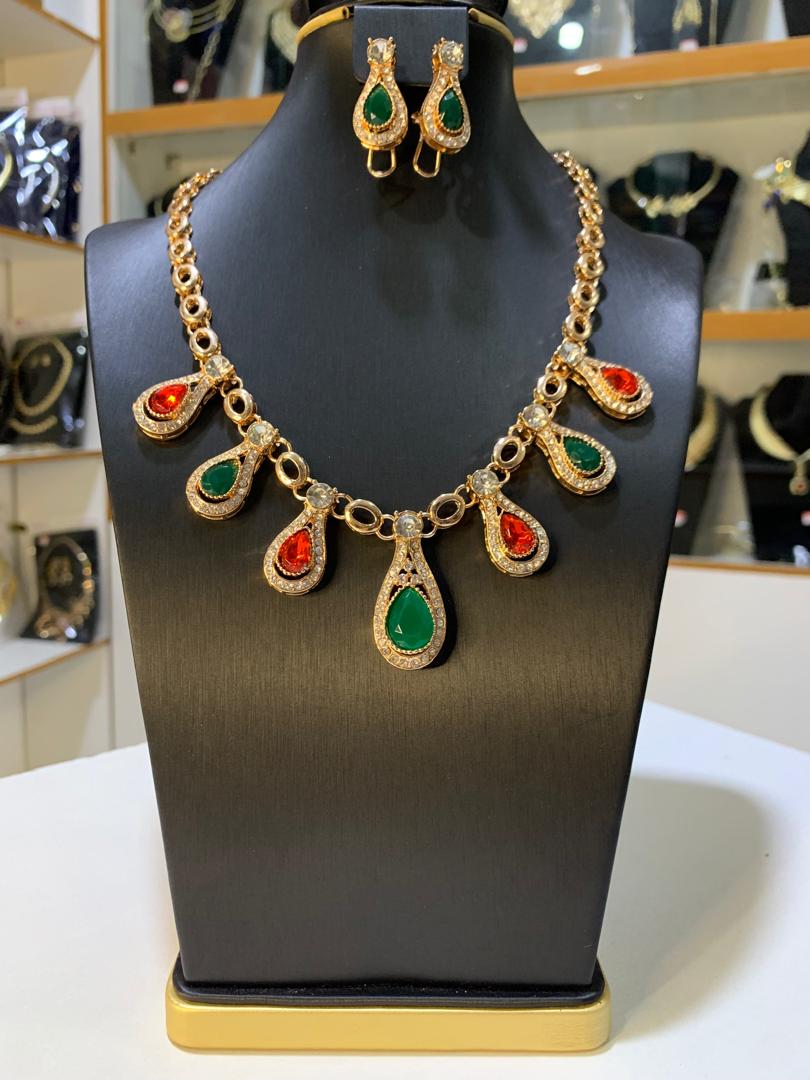 Imperial Emerald & Ruby Teardrop Set