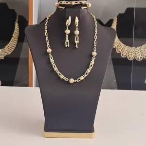 Simple and elegant Brazilian gold coated jewellery set