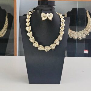 New charming two-tone love shaped women fashion jewellery set