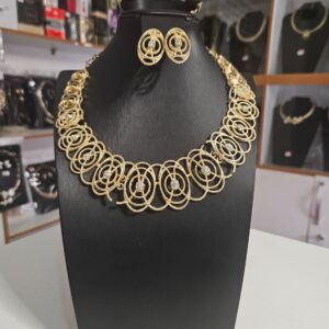 Sovereign Ribbed & Pavé Gilded Set