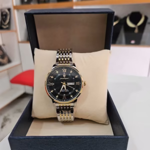 Dazzling Gold Plated Men Wristwatch